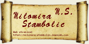 Milomira Stambolić vizit kartica